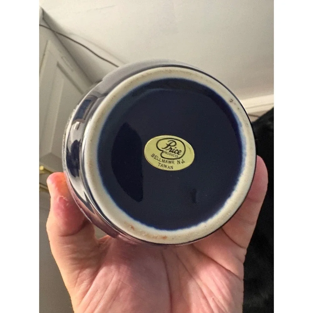 Price Products Cobalt Blue Porcelain Ginger Jar Peacock Floral Gold Accents Lid